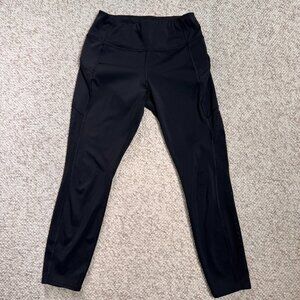 Athleta Womens Black Leggings Size Small S with zipper pockets and cutout design